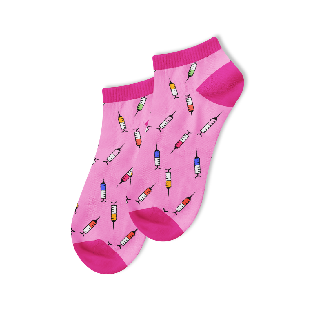 Syringe Ankle Socks – Pink Edition
