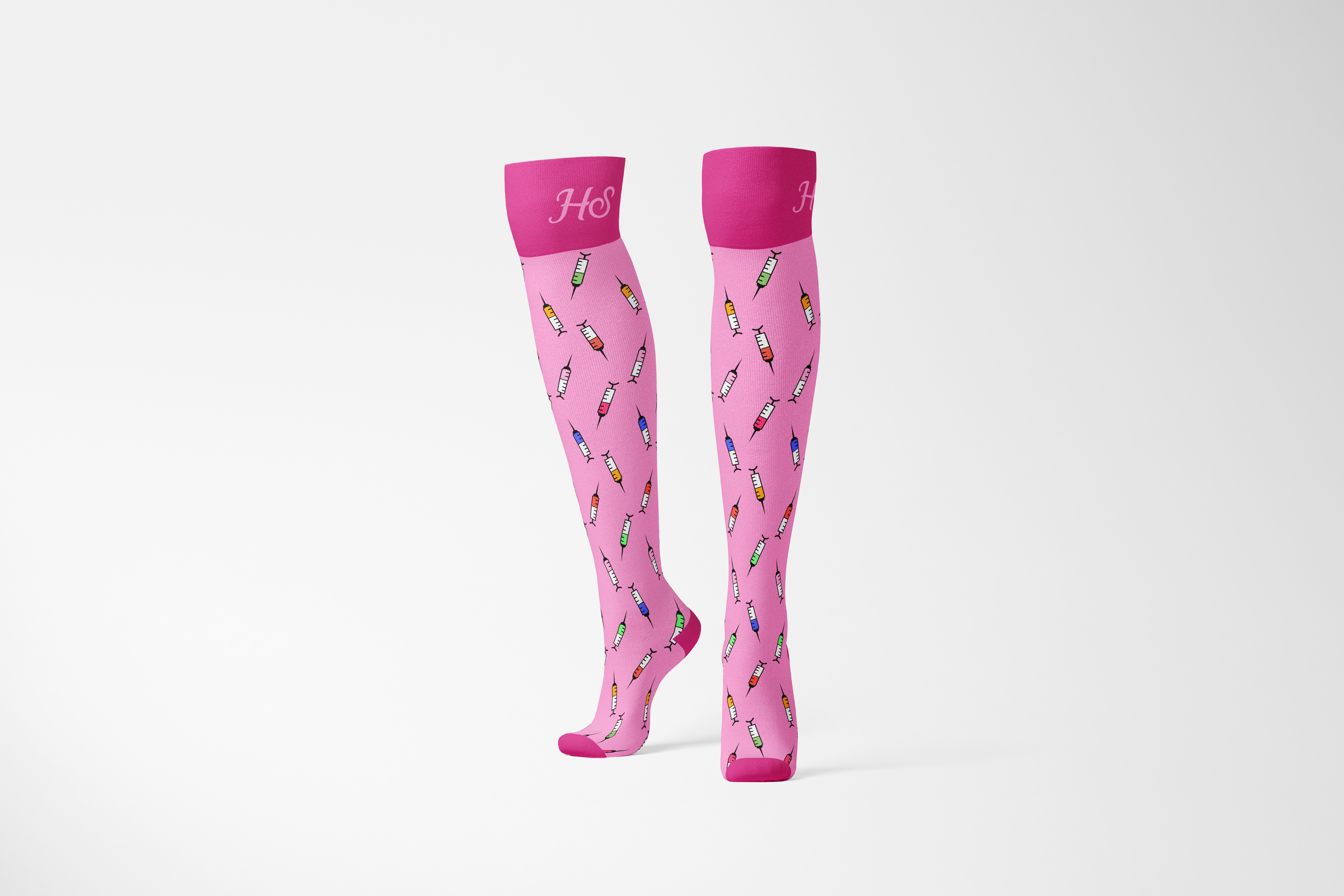 Compressiesok Spuitjes - Roze